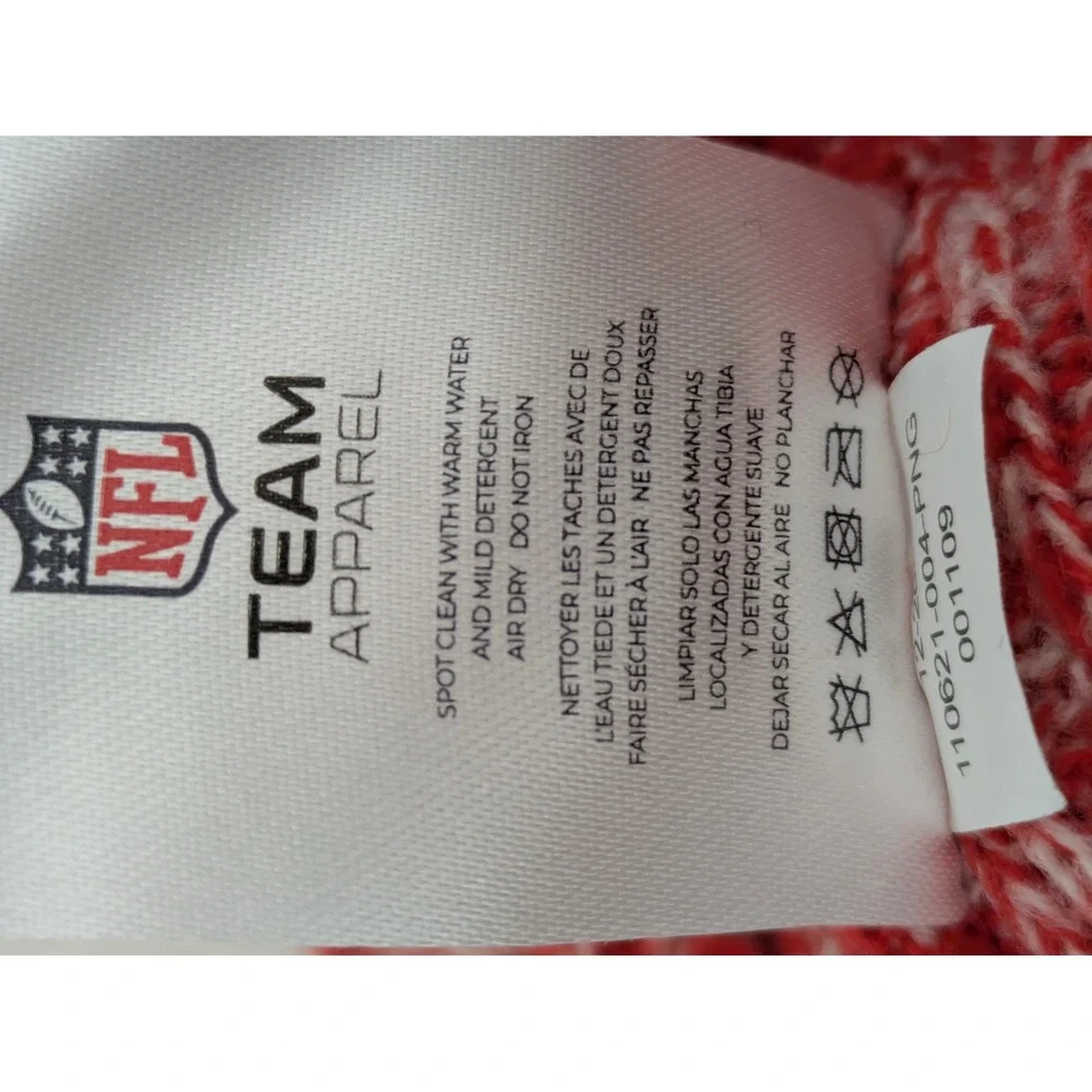 Kansas City Chiefs NFL Women Pom Beanie Red White Marled Knit Cuffed Winter Hat